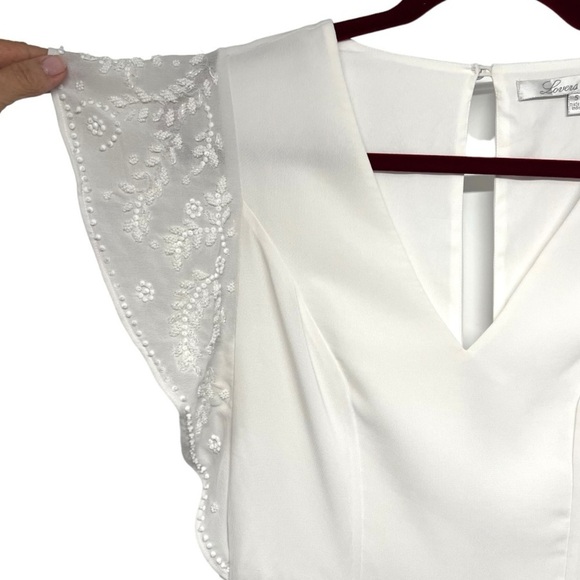 Lovers + Friends The Roma White Beaded Fit & Flare Mini Dress Women’s Small - Picture 8 of 13